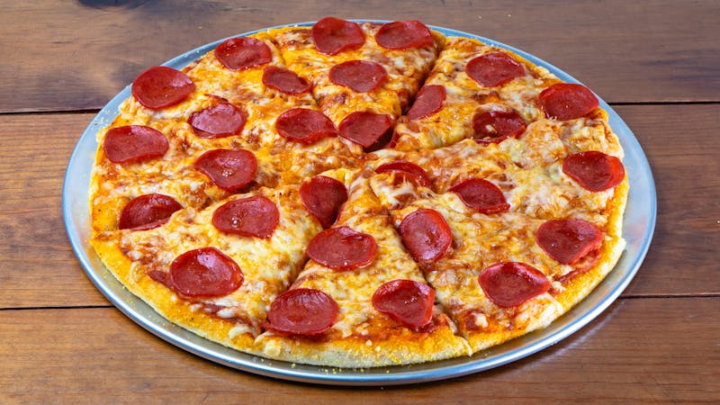 Pepperoni thin crust pizza Pequod's pizza menu